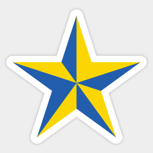 Ukrainian Blue and Yellow Star Art Sticker